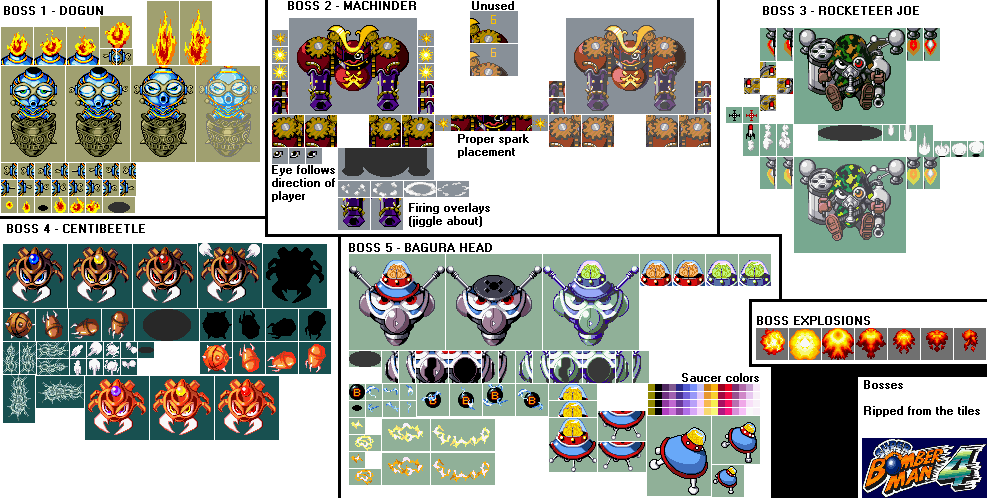 SNES - Super Bomberman 4 (JPN) - Bosses - The Spriters Resource